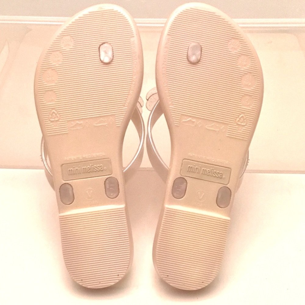 Mini Melissa Flip Flop Sandal Size 2 Harmonic Bugs Ivory Jellies - Picture 10 of 11